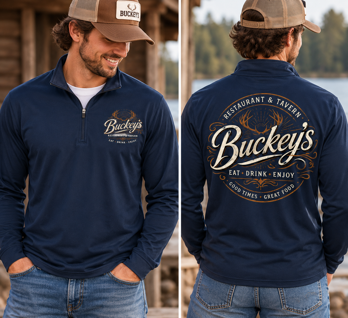 Quarter Zip Long Sleeves-- Unisex