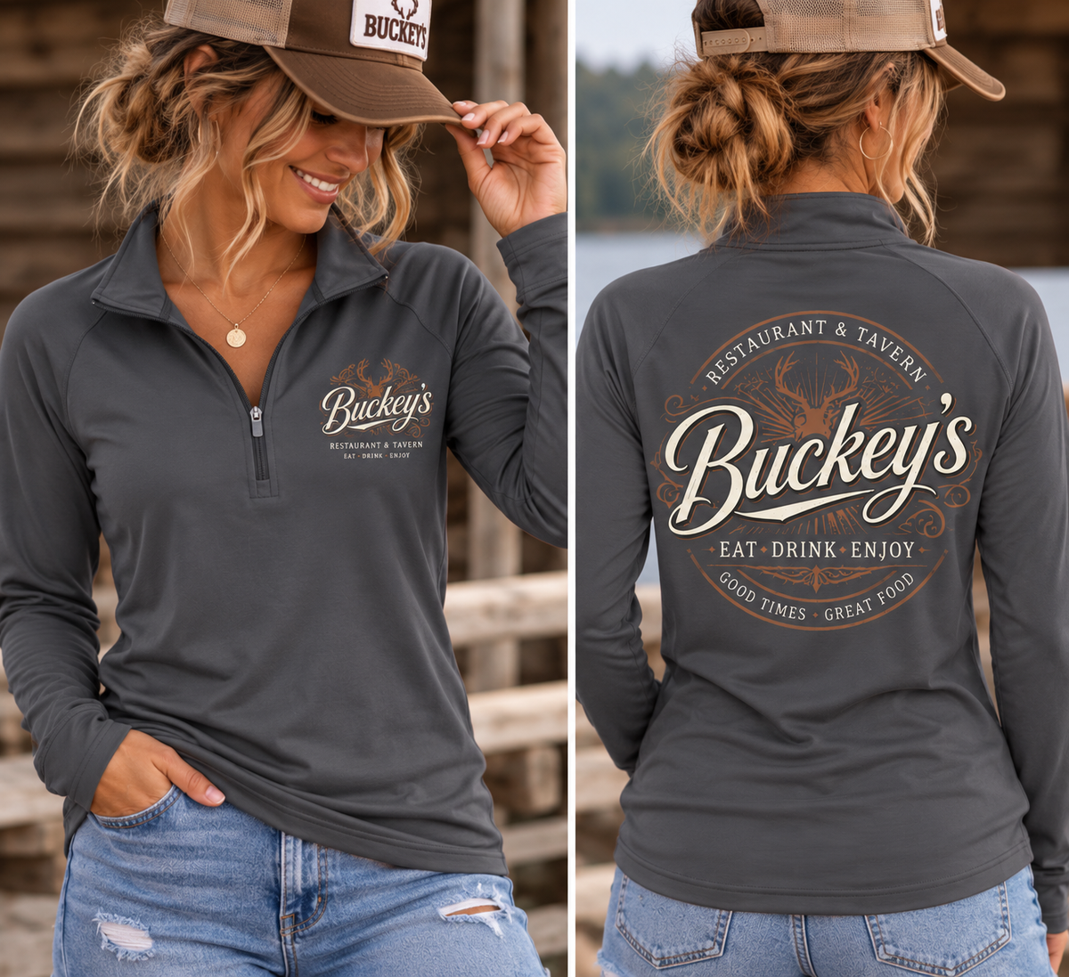 Quarter Zip Long Sleeves-- Unisex