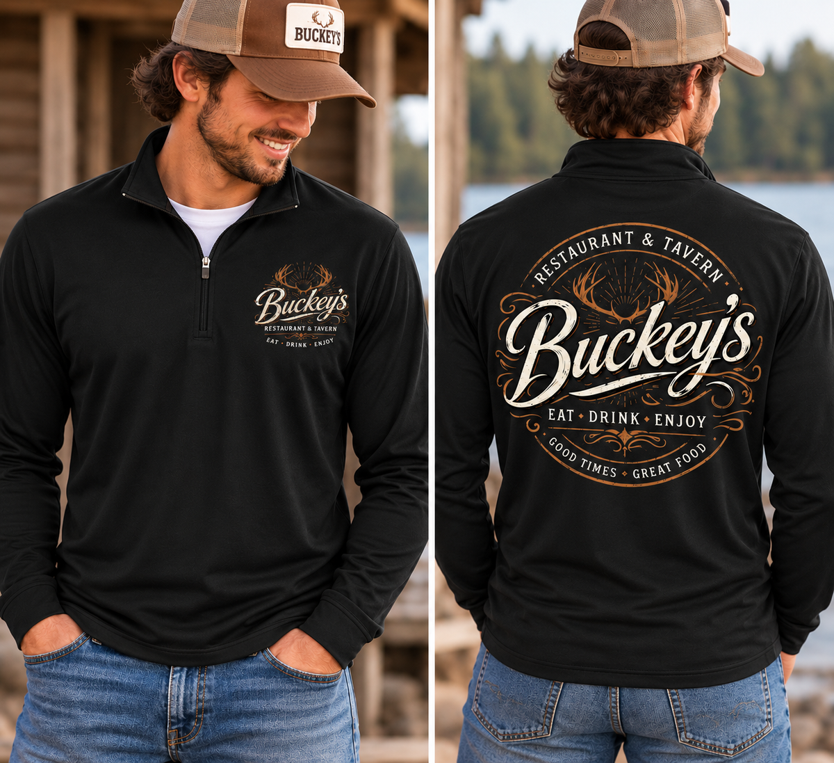 Quarter Zip Long Sleeves-- Unisex